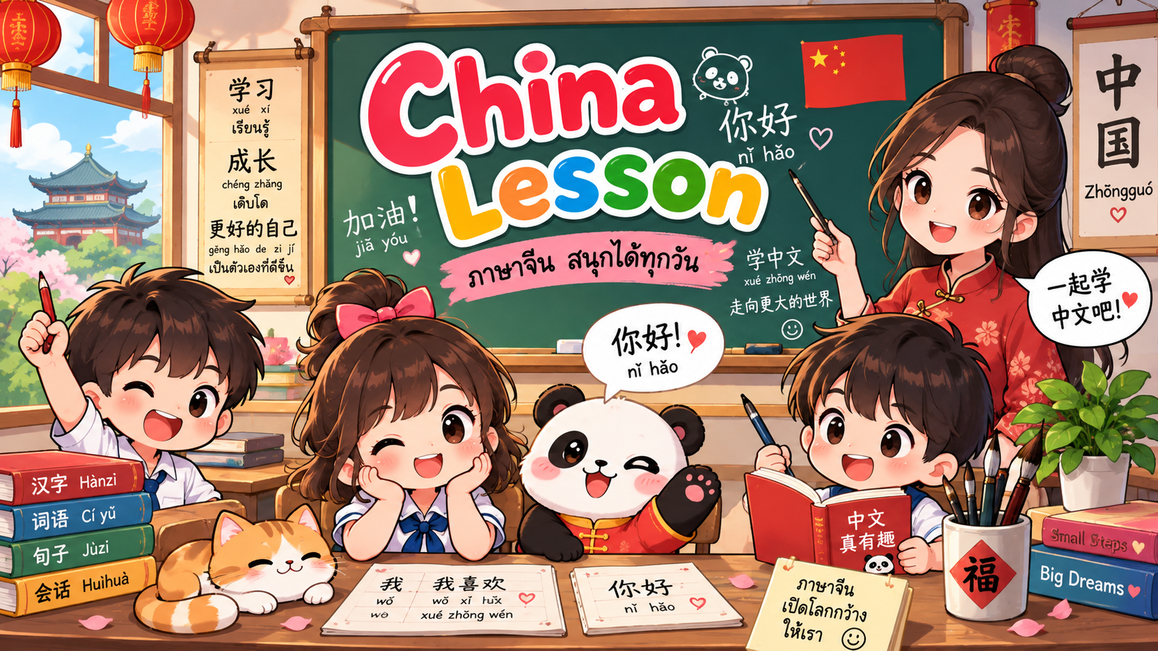 ตัวอย่าง Mini App China lesson classroom