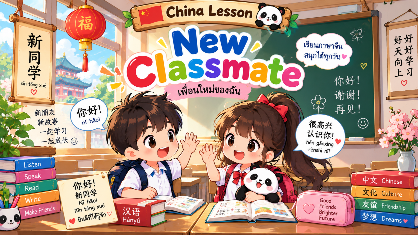 ตัวอย่าง Mini App New classmate china lesson