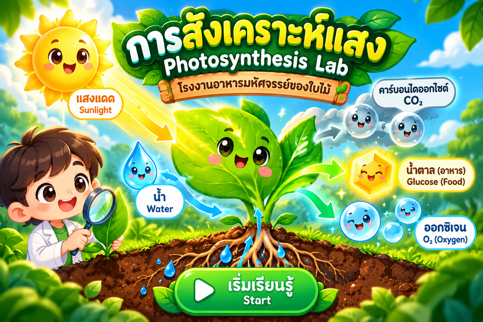 ตัวอย่าง Mini App การสังเคราะห์แสง