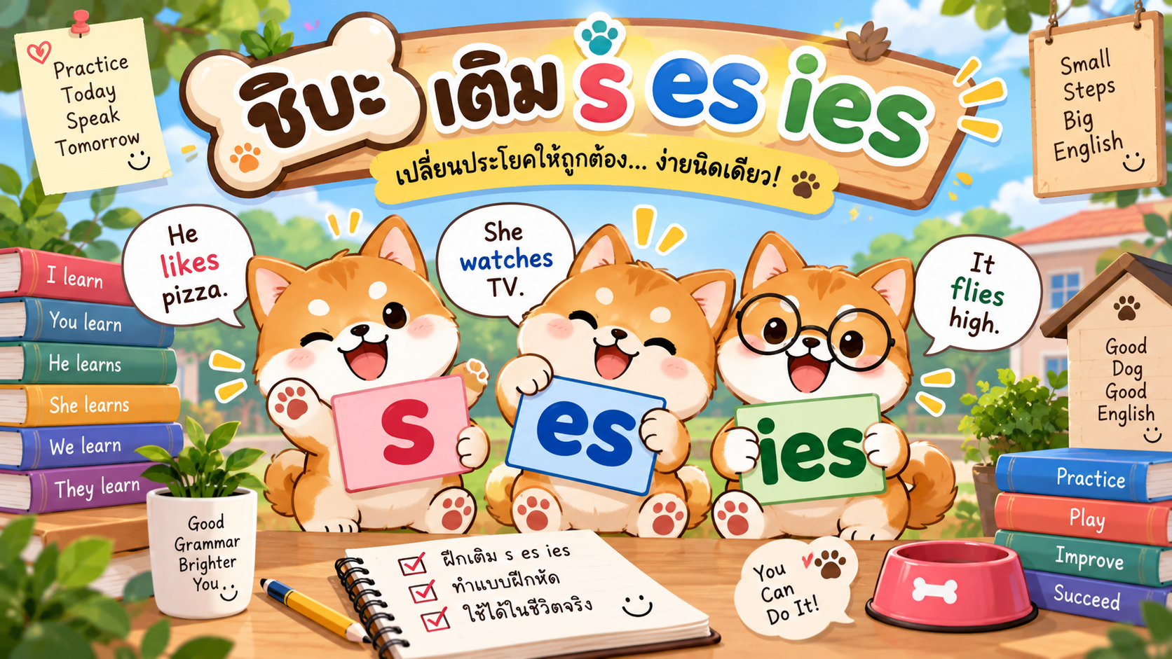 ตัวอย่าง Mini App เติม s,es,ies