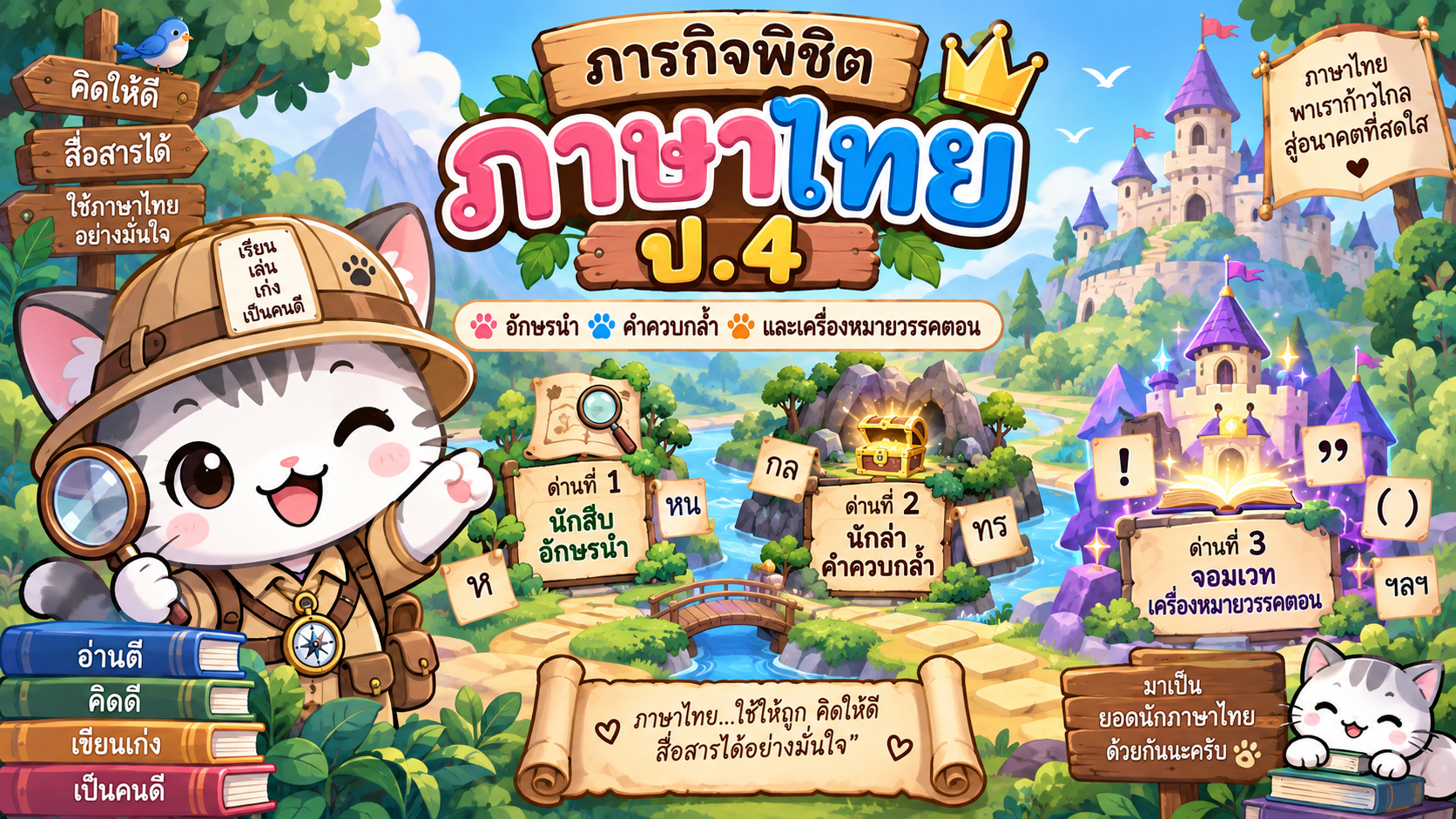 ตัวอย่าง Mini App อักษรนำ คำควบกล้ำ และ เครื่องหมายวรรคตอน