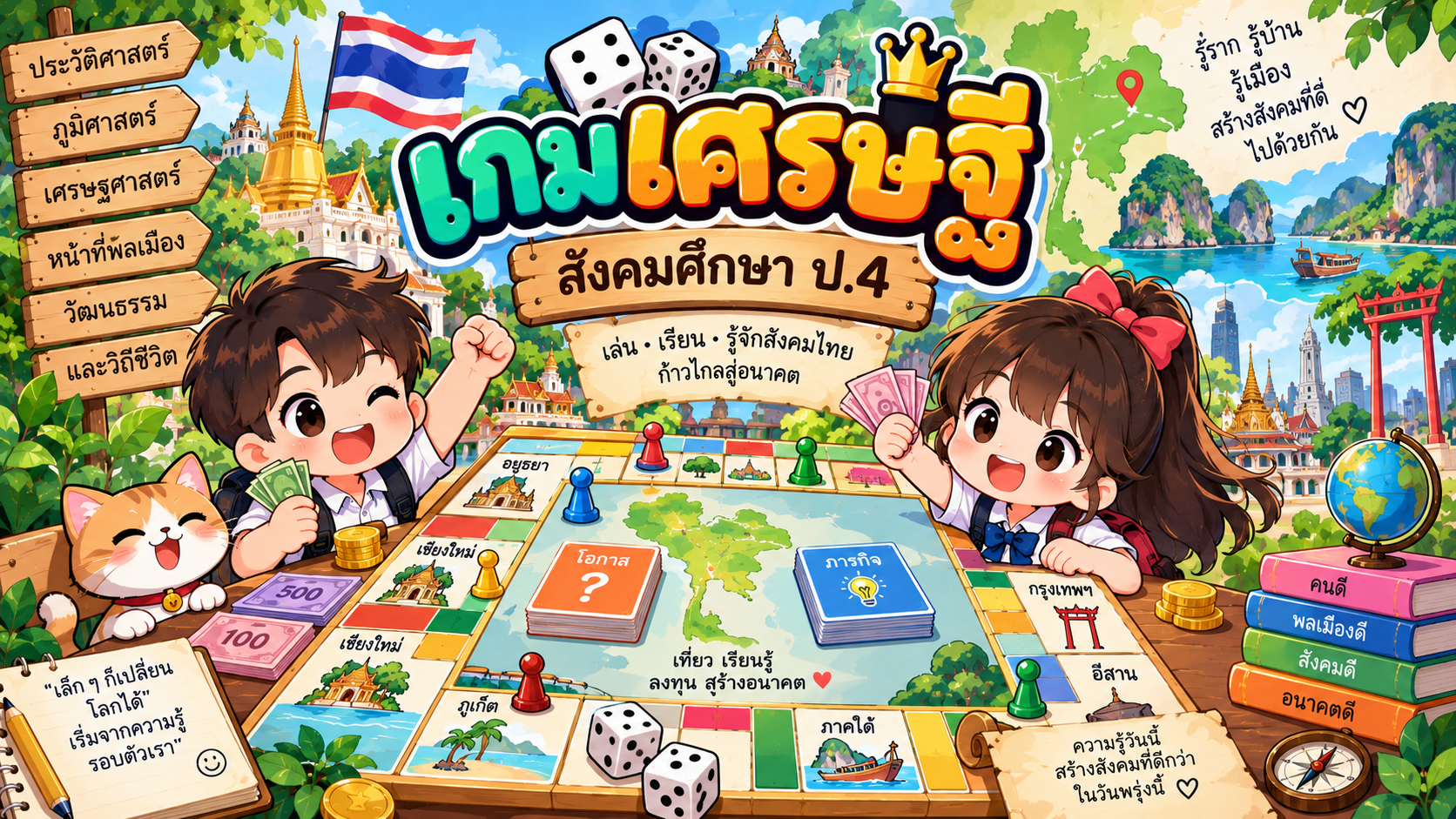 ตัวอย่าง Mini App เกมส์เศรษฐี สังคมศึกษา ป4 สินค้าและบริการ