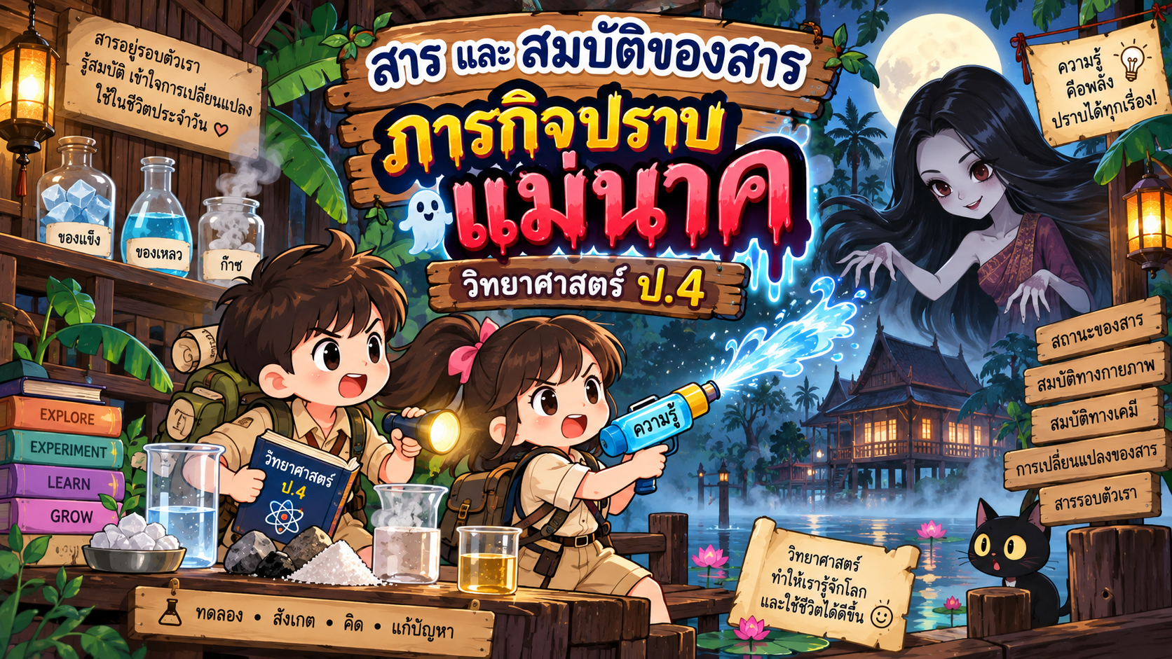 ตัวอย่าง Mini App สาร และสมบัติของสาร ภารกิจปราบแม่นาค