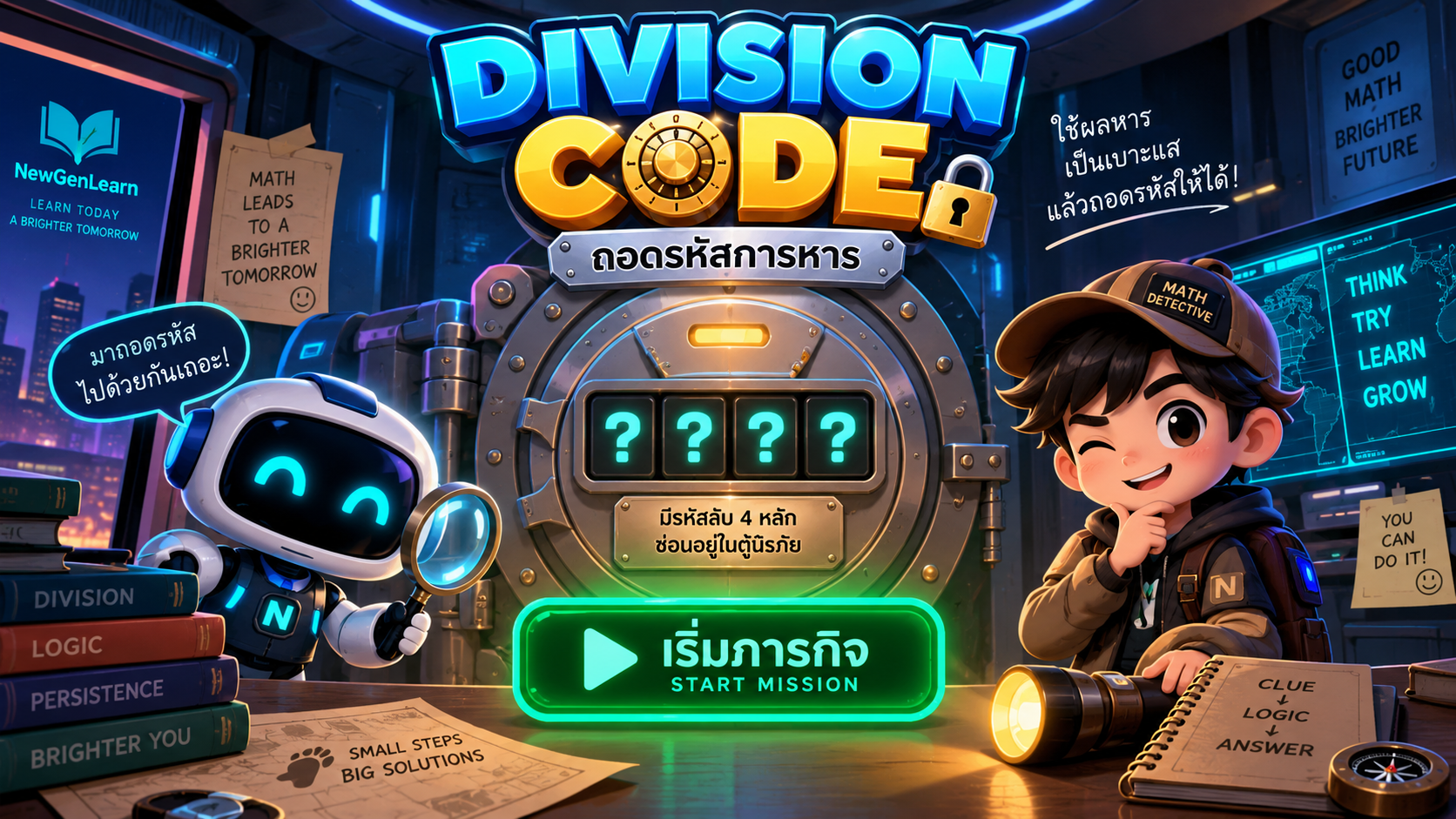 ตัวอย่าง Mini App เกมส์ไขรหัสลับการหาร