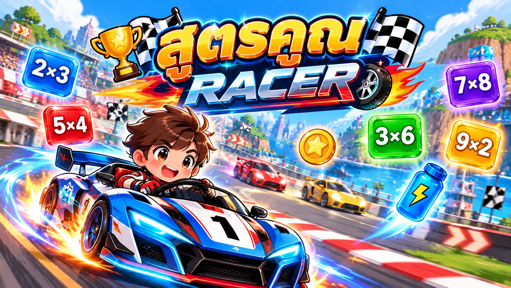 ตัวอย่าง Mini App สูตรคูณ racing