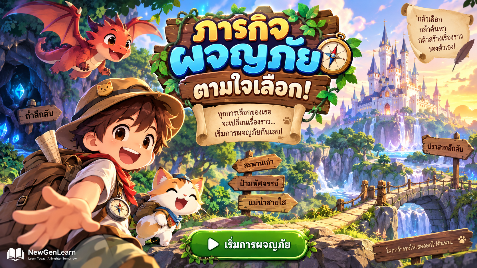 ตัวอย่าง Mini App ภารกิจพจญภัยตามใจเลือก