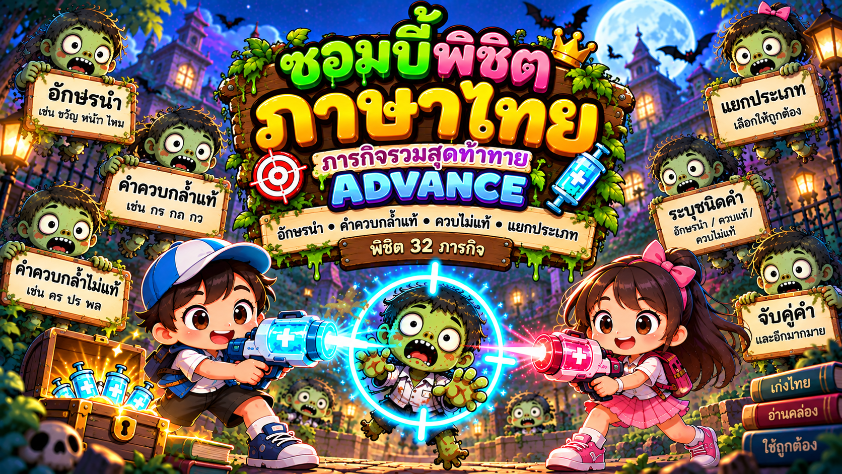 ตัวอย่าง Mini App อักษรนำและคำควกกล้ำ