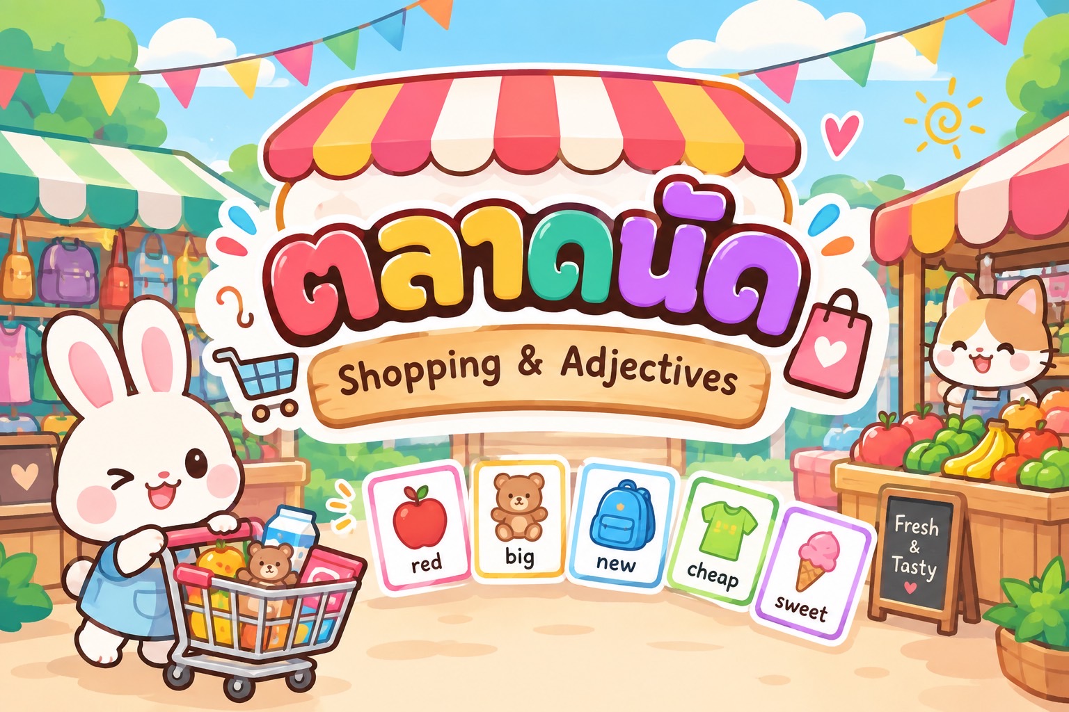 ตัวอย่าง Mini App ตลาดนัด Adjective