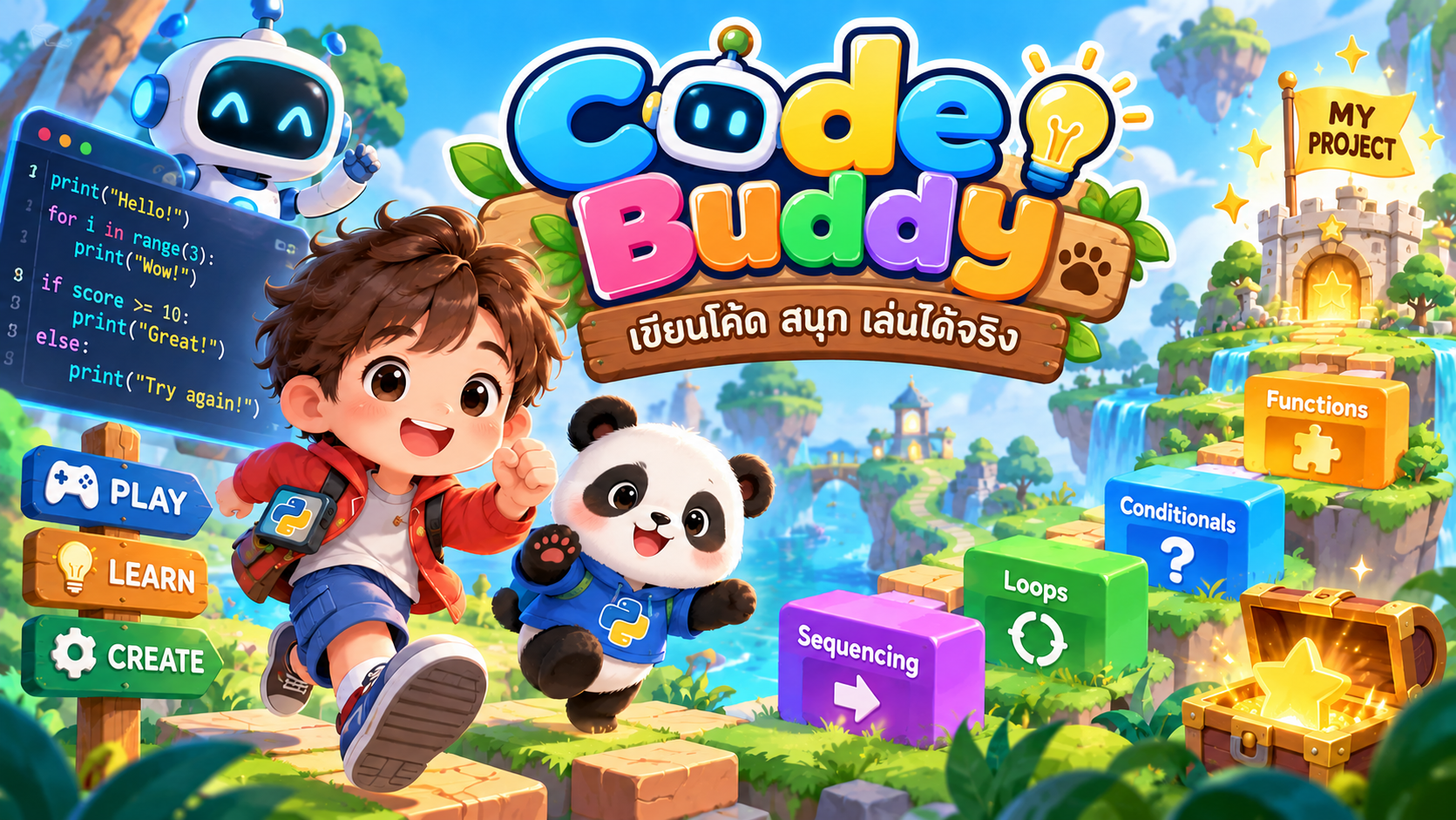 ตัวอย่าง Mini App coding game