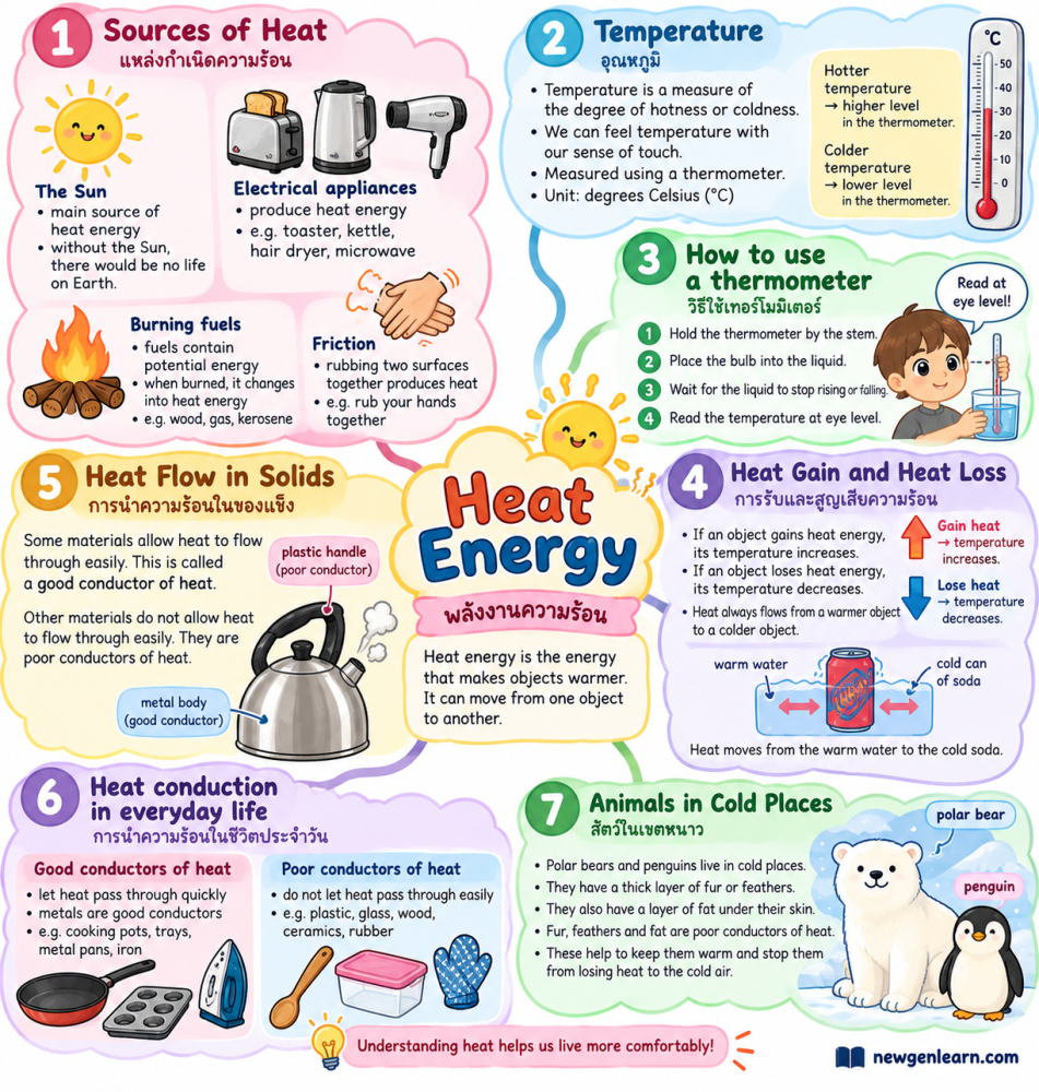 ตัวอย่างใบงาน Mind map heat and temperature